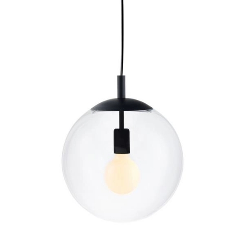 Lampa wisząca ALUR L czarna, transparentny klosz, 40 cm