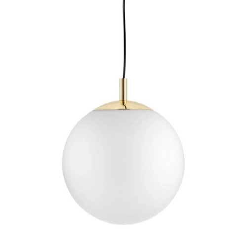 Lampa wisząca ALUR L złota, biały klosz, 40 cm
