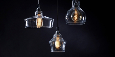 Szklane ręcznie dmuchane klosze, lamp wiszących 