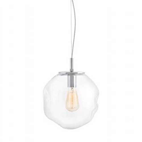 AVIA M transparent pendant lamp, 30 cm, chrome