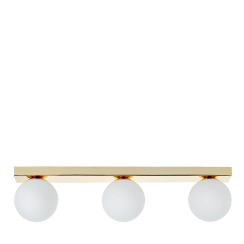 MIJA three-point wall lamp IP44, gold, 60 cm