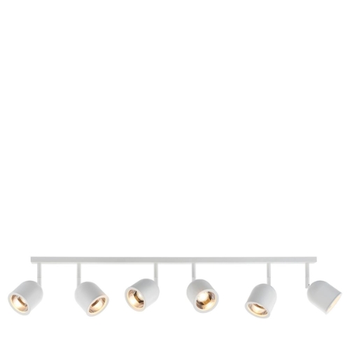SPARK 6 six-point ceiling spotlight white, on strip