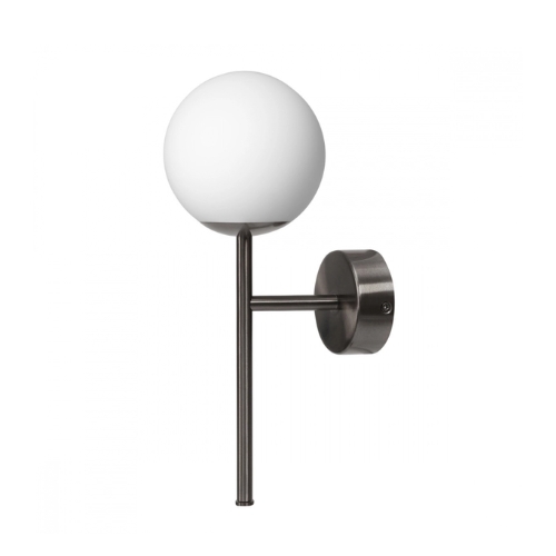 MIJA DECO IP44 bathroom wall lamp, brushed titanium