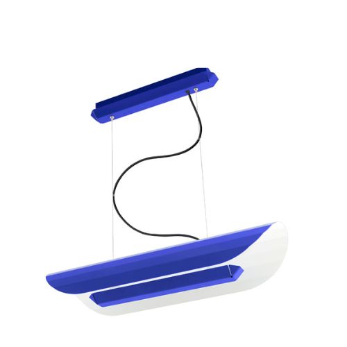 APOLIN 65 cm linear pendant lamp, cobalt white