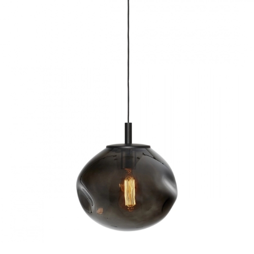 AVIA BLACK M smoky pendant lamp, 30 cm