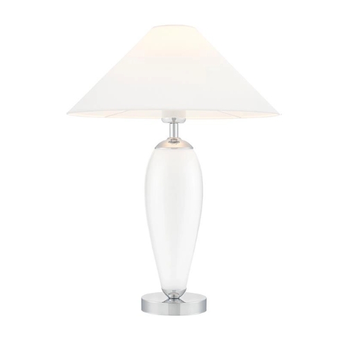 REA SILVER white table lamp with white base