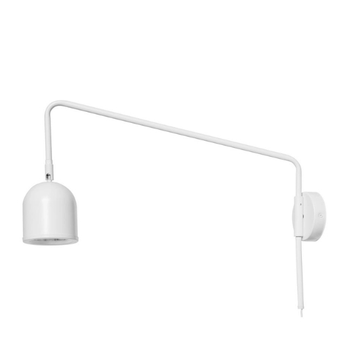 GASPAR wall lamp white, on a cantilever, with an on/off switch