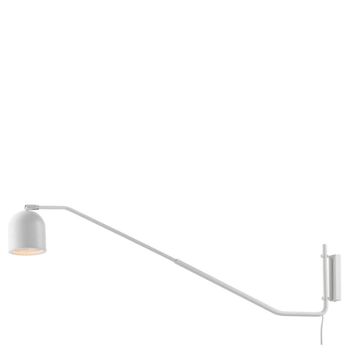 Wall lamp PURO white, on a cantilever, with an on/off switch
