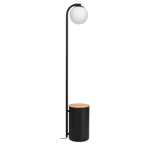 BOTANICA DECO XL floor lamp black, light oak, 147 cm