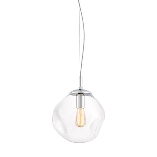 AVIA S transparent pendant lamp, 25 cm, chrome