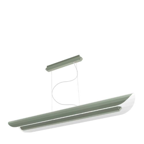 APOLIN 120 cm linear pendant lamp, sage and white