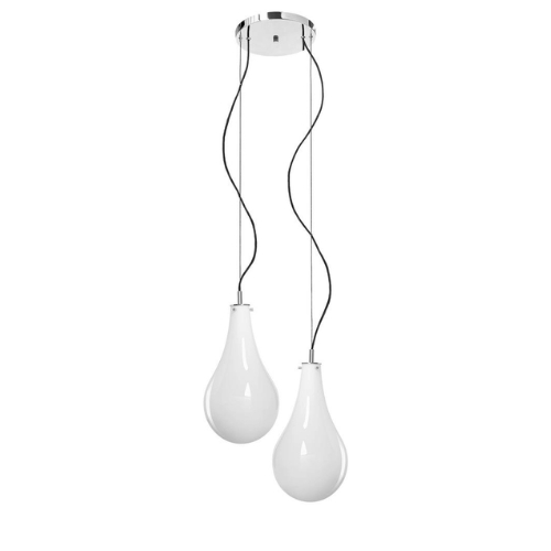 STILLA 2 two-point pendant lamp, silver finish