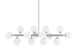CUMULUS 1 fourteen-point chandelier, chrome