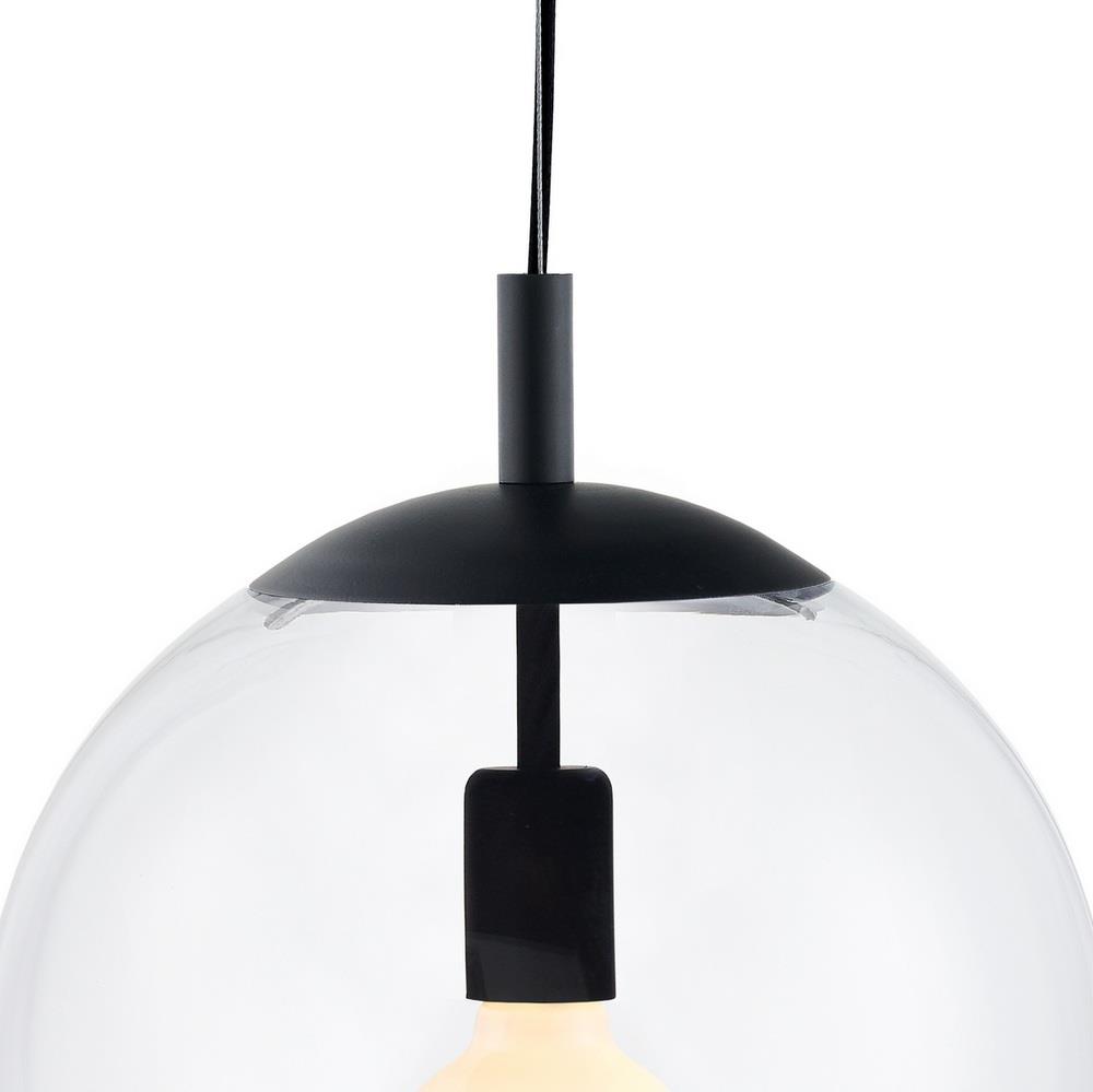 Pendant lamp ALUR L black, transparent shade, 40 cm