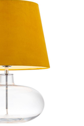 Lampa stołowa SAWA VELVET żółta, transparentna podstawa