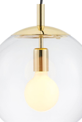 ALUR M gold pendant lamp, transparent shade, 30 cm