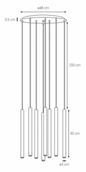 ROLL 8 eight-point pendant lamp black