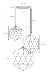 Lampa wisząca potrójna WIRE 3 biała