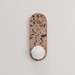 Oval wall lamp LEGRA IP44, terracotta