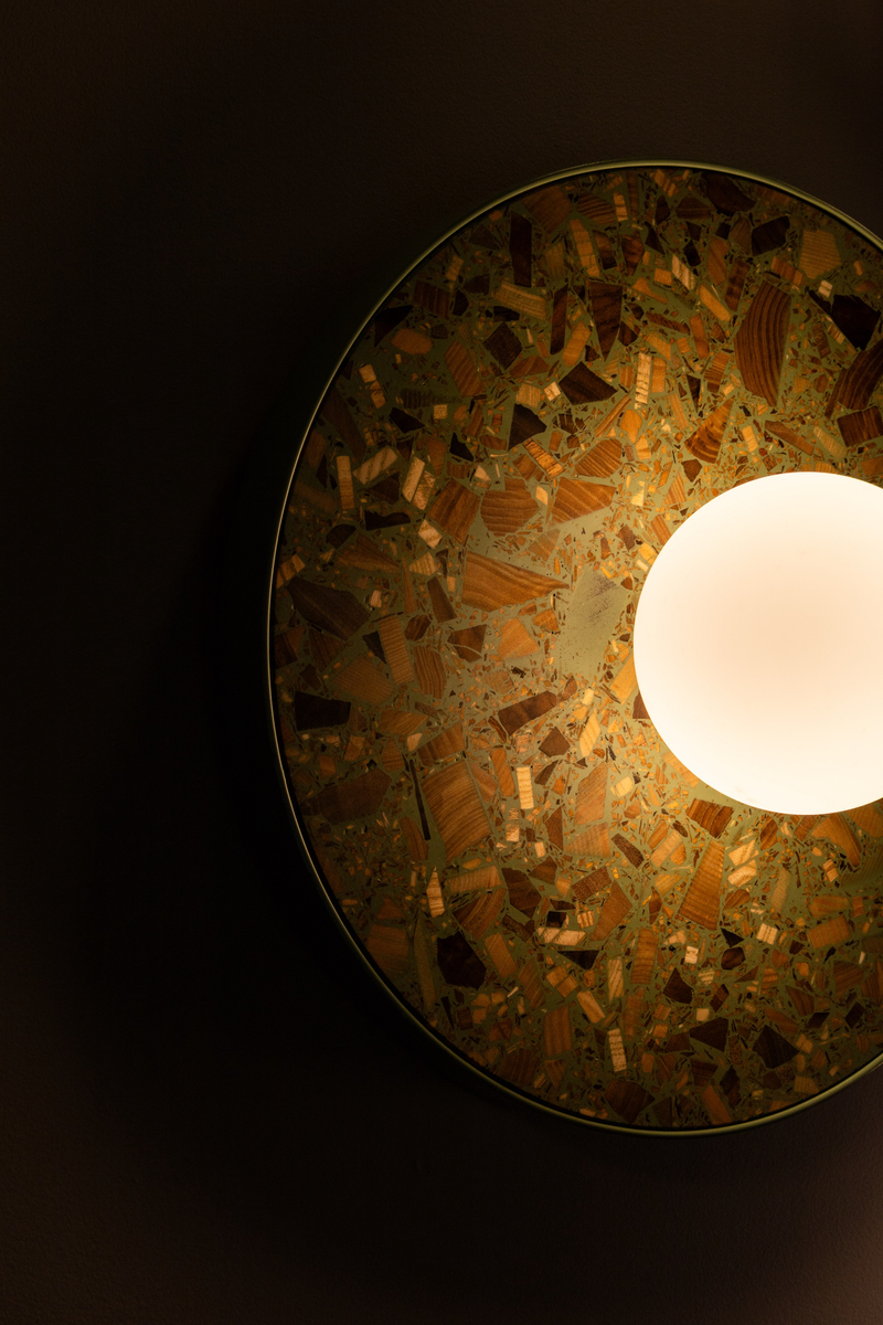 Round wall lamp LEGRA IP44, sage