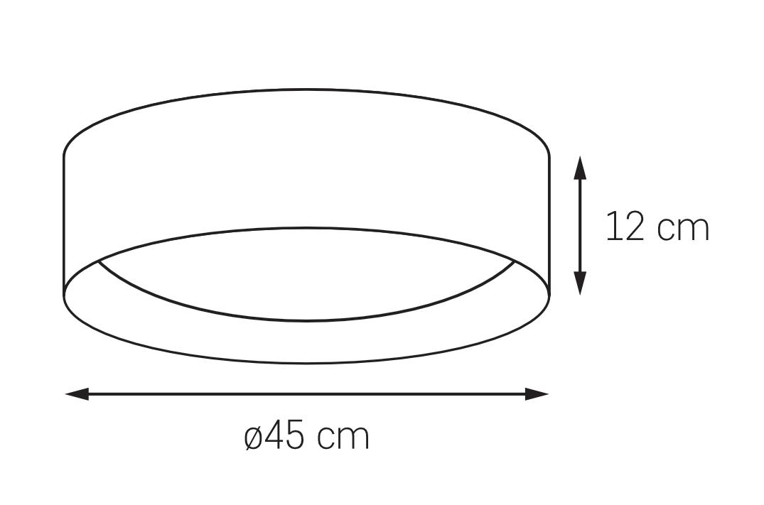 Plafond VERO L white, 45 cm, silver interior