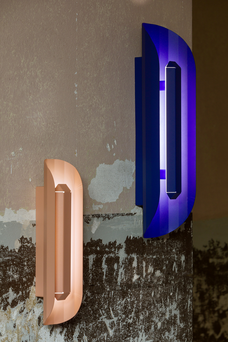 Wall lamp APOLIN 65 cm, cobalt