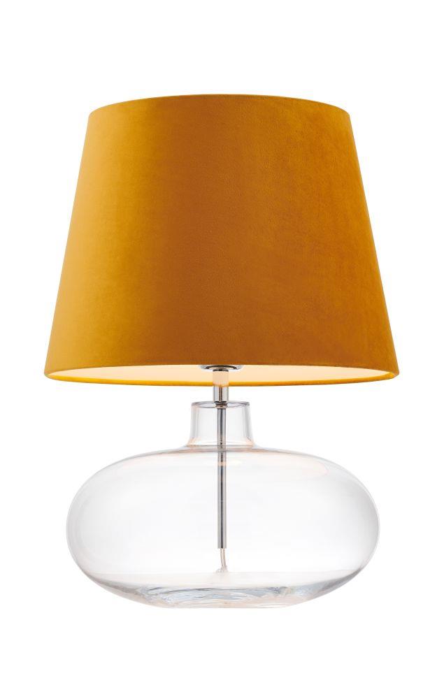 Lampa stołowa SAWA VELVET złota, transparentna podstawa