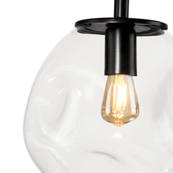 Lampa wisząca AVIA BLACK S transparentna, 25 cm