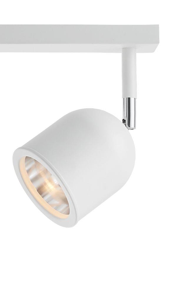 SPARK 4 four-point ceiling spotlight white with chrome finish, on a bar