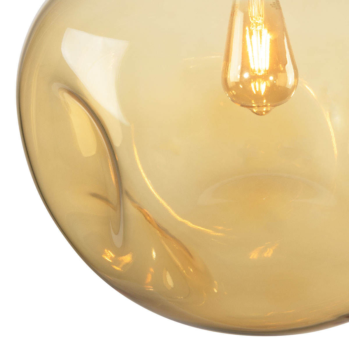AVIA BLACK L pendant lamp amber 40 cm