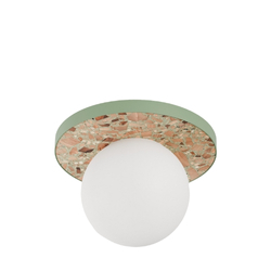 Round wall lamp LEGRA IP44, terracotta