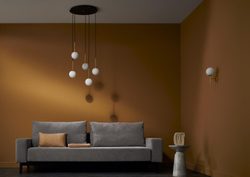 Lampa wisząca złota LAMIA 5 KASPA czarny przewód, Kaspa