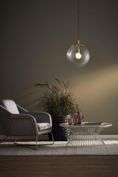 Lampa wisząca ALUR M złota, transparentny klosz, 30 cm