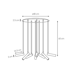 Lampa sufitowa wieloramienna LARS 8 czarna, na plafonie