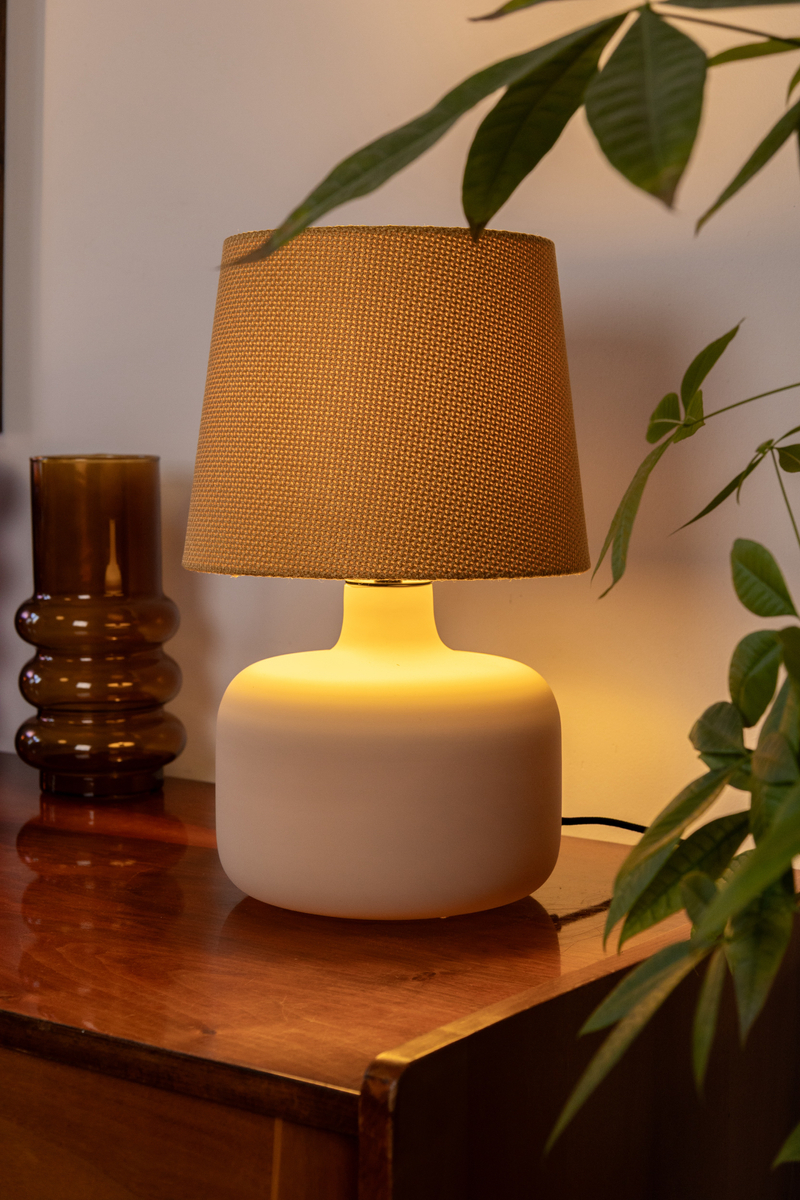 Lampa stołowa GAJA musztardowa, beżowa podstawa