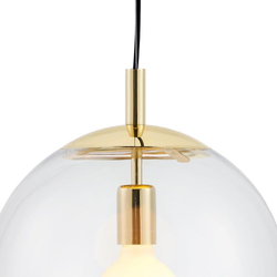ALUR L gold pendant lamp, transparent shade, 40 cm