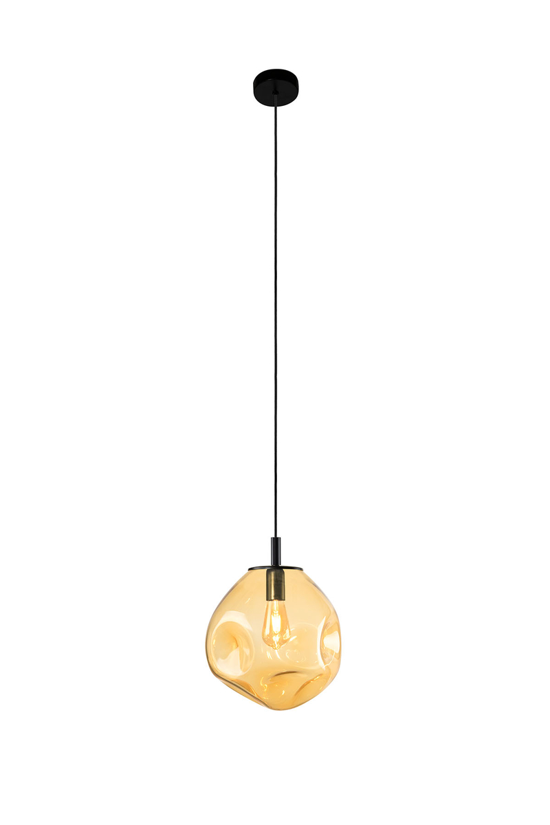 Lampa wisząca AVIA BLACK M bursztynowa, 30 cm