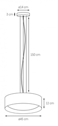 VERO pendant lamp black, 45 cm, silver interior