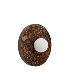 Round wall lamp LEGRA IP44, dark brown