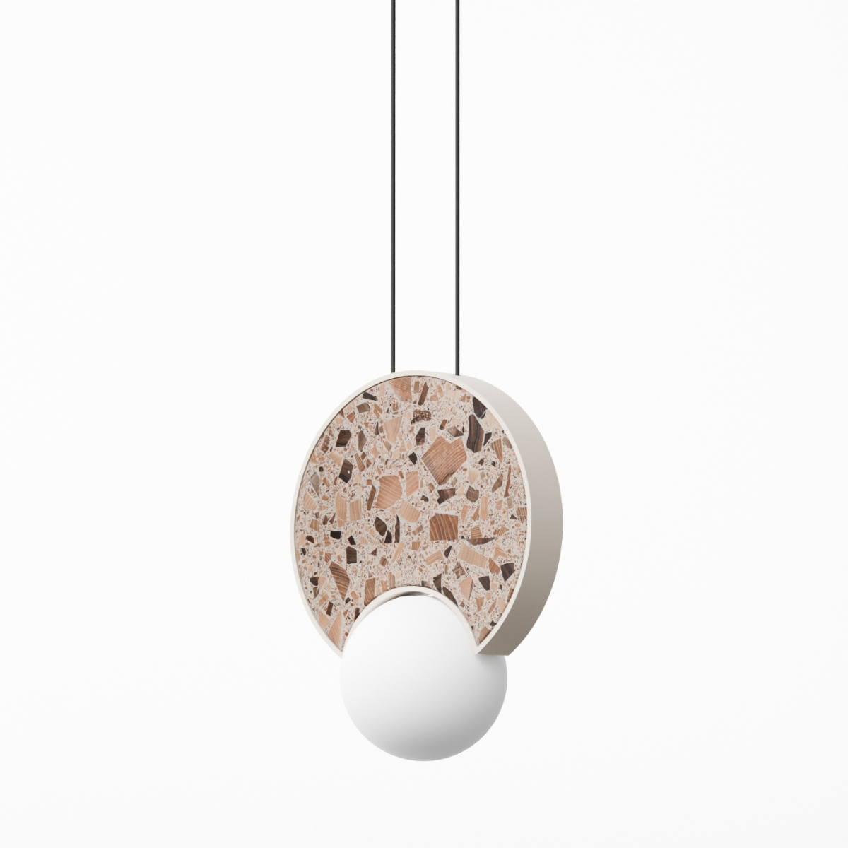 Lampa wisząca okrągła LEGRA IP44, kremowy