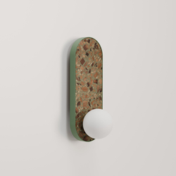 Oval wall lamp LEGRA IP44, sage