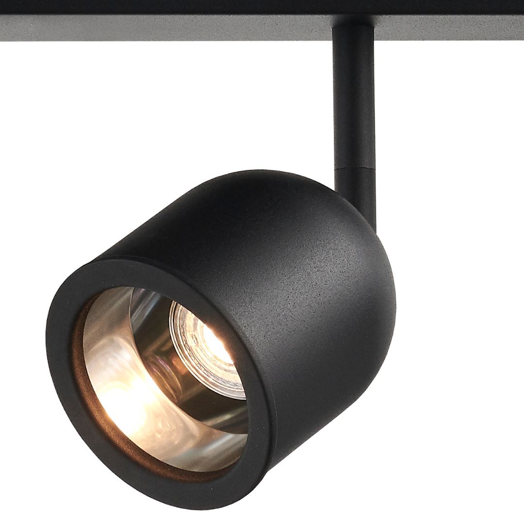 SPARK 3 three-point ceiling spotlight black, on strip