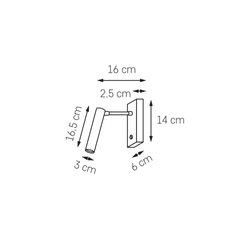 Настінний світильник LARS чорний, з вимикачем