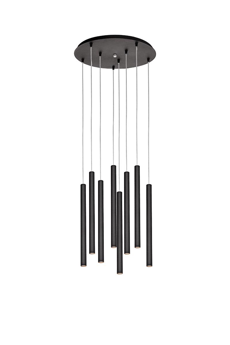 LED ROLL PENDING LAMP 8 black, Kaspa