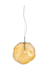 AVIA M amber pendant lamp, 30 cm, chrome