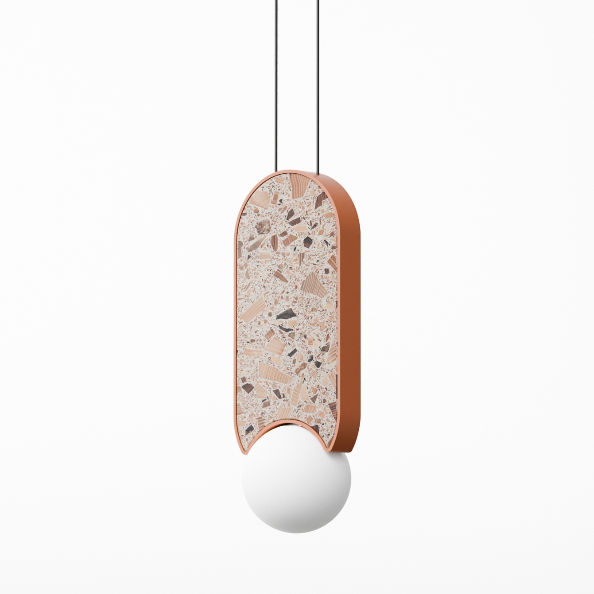 Lampa wisząca owalna LEGRA IP44, terakota