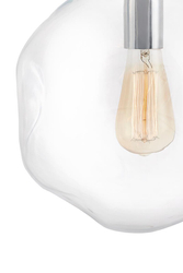 AVIA M transparent pendant lamp, 30 cm, chrome