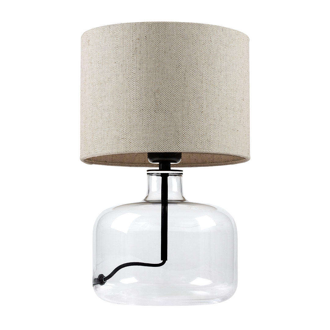 LORA table lamp flax, transparent base