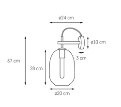 Настінний світильник ONYX графіт