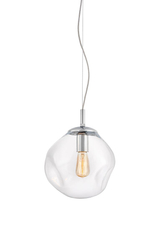 Lampa wisząca AVIA S transparentna, 25 cm, chrom